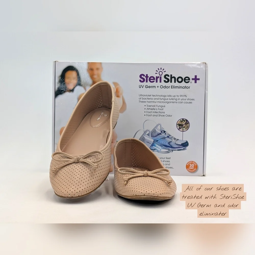 Bandolino Paprika Sz 11M Perforated Breathable Nude Comfy Slip-On Ballet Flats